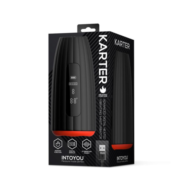 INTOYOU Karter Masturbador Avanzado con Vibración, Calor y Pantalla Digital