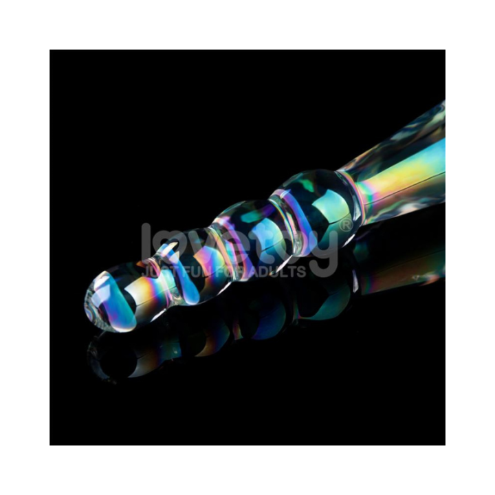 LOVETOY Dildo de Cristal que Brilla en la Oscuridad Twilight Gleam Rising Ripples