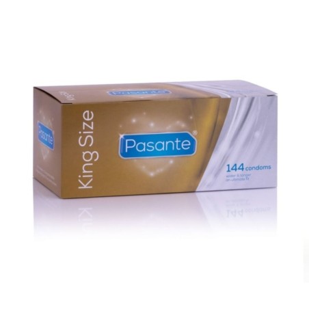 Preservativos Pasante King talla grande largos y anchos caja 144 unidades