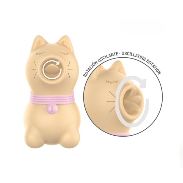 Detalle cercano estimulador de clítoris Puppy Toulouse Intense lengua rotativa 360º amarillo