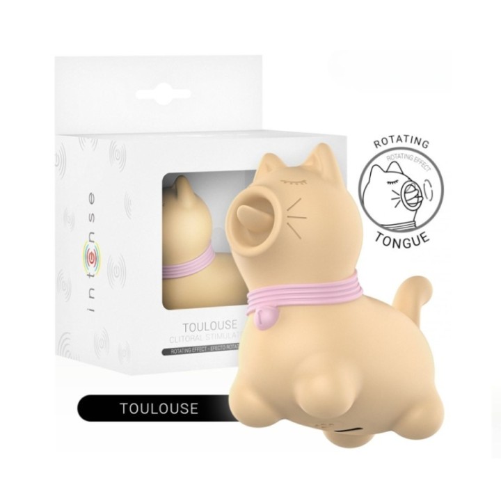 Packaging del estimulador Puppy Toulouse Intense lengua rotativa 360º color amarillo