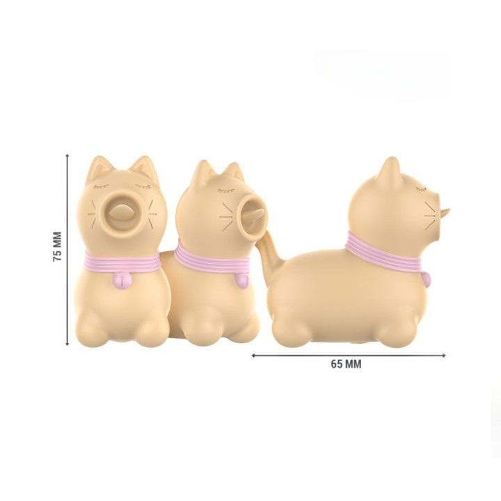 Tamaño del estimulador de clítoris Puppy Toulouse Intense lengua rotativa 360º amarillo