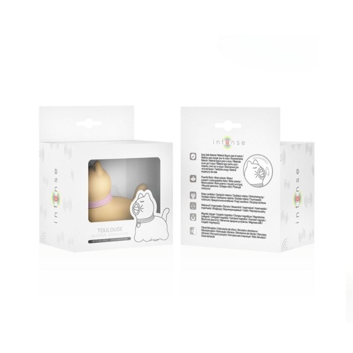 Caja frontal y trasera del estimulador Puppy Toulouse Intense lengua rotativa 360º amarillo