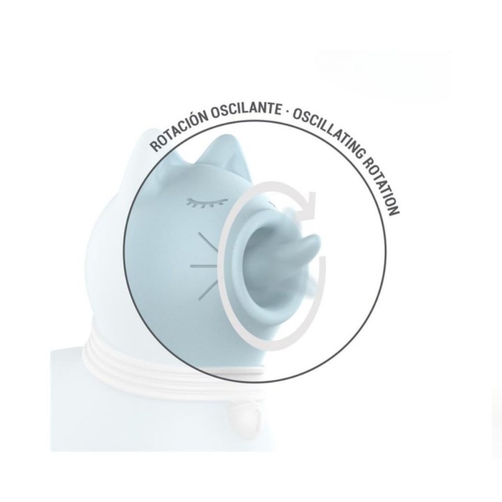 Detalle cercano estimulador de clítoris Puppy Duchess Intense lengua efecto licking 360º azul