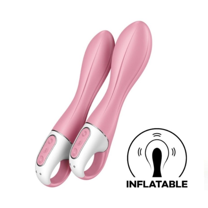 Satisfyer AirPump Vibrator 2 rosa comparación normal e inflado