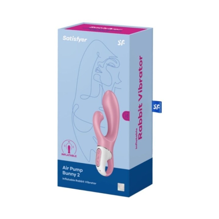 Packaging vibrador hinchable Satisfyer AirPump Bunny 2 rosa intenso