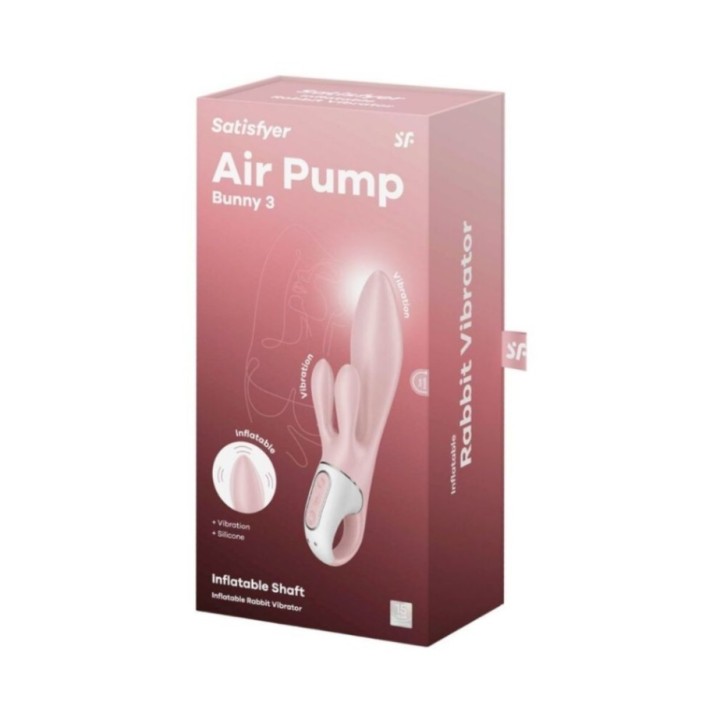 Packaging vibrador hinchable Satisfyer AirPump Bunny 3 rosa pálido