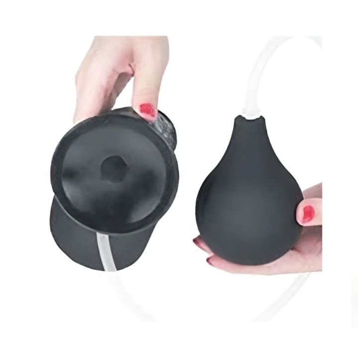 Ventosa fuerte dildo Lovetoy Squirting 10 pulgadas negro compatible con arnés