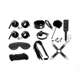 Set Bondage 11 piezas IntoYou BDSM Line completo en color negro