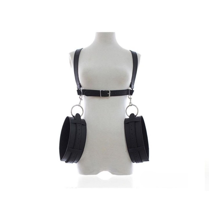 Detalle ajustable e intercambiable recto y cruzados restricciones piernas abiertas Latetobed