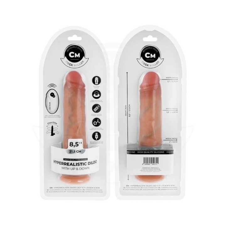 Caja del dildo Cock Miller thrusting, anverso y reverso.