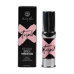Packaging líquido vibrador Secret Play Triple X 15 ml – máxima intensidad con efecto vibración extremo.