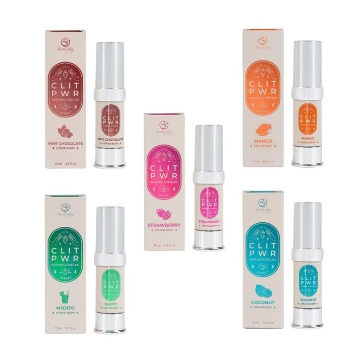 Colección CLIT PWR de SecretPlay con diferentes aromas especial para clítoris.