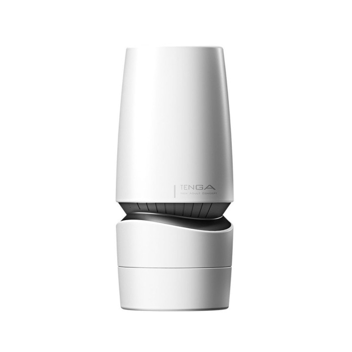 TENGA Masturbador AERO en color plata, sofisticado y moderno.