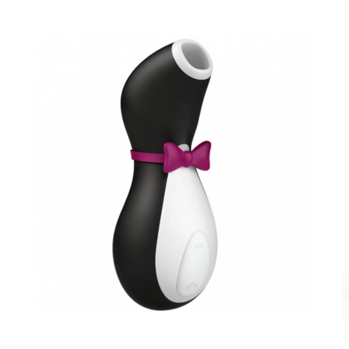 Succionador Penguin Pro Next Gen en su diseño elegante color negro y lazo rosa.