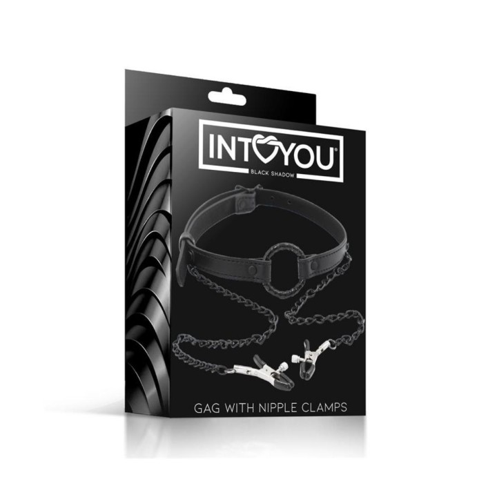 Presentación de la mordaza IntoYou Black Shadow en su packaging oficial.