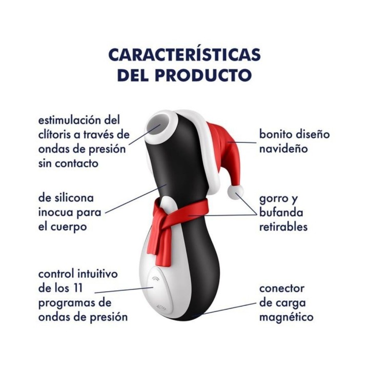 Detalle de las características y funciones del Penguin Holiday Edition.