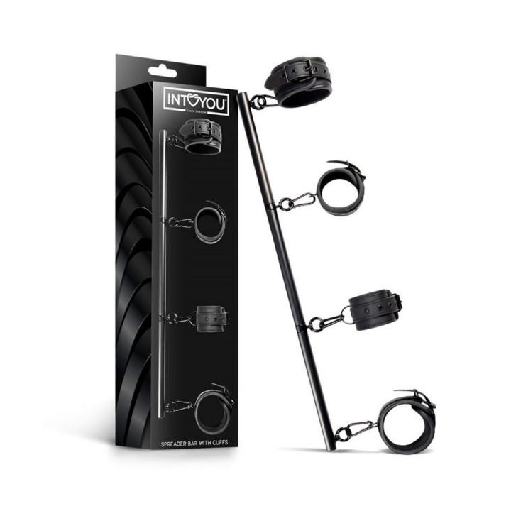 Contenido completo del set: barra, argollas y esposas.