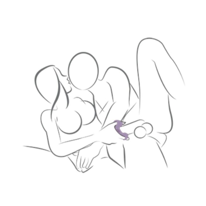 Uso en pareja del masturbador vibrador Rocks-Off Palm Blue 2