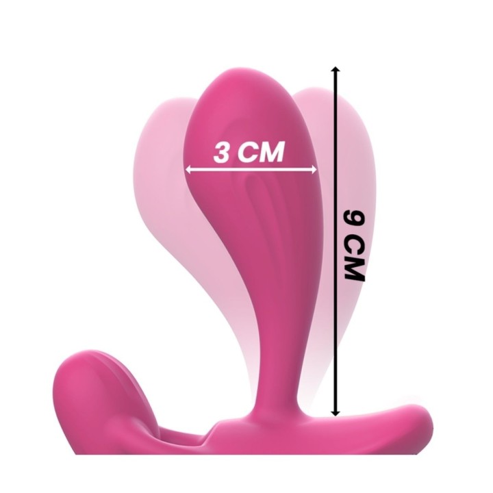 Medidas precisas del Shelly Dúo, adaptado al cuerpo para máxima comodidad y placer.