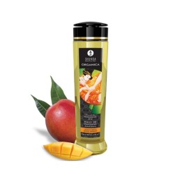 Aceite orgánico Shunga Mango 240 ml con aroma tropical.
