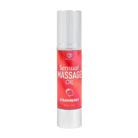 Aceite de masaje Secret Play Fresa, aroma dulce y natural.