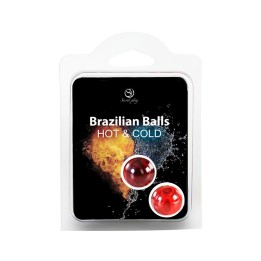Set 2 Brazilian Balls Secret Play efecto frío y calor, pequeñas perlas de placer que se funden al contacto con la piel.