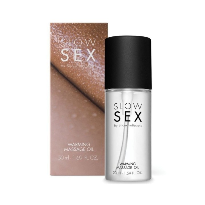 Envase elegante del aceite efecto calor Slow Sex de Bijoux Indiscrets.