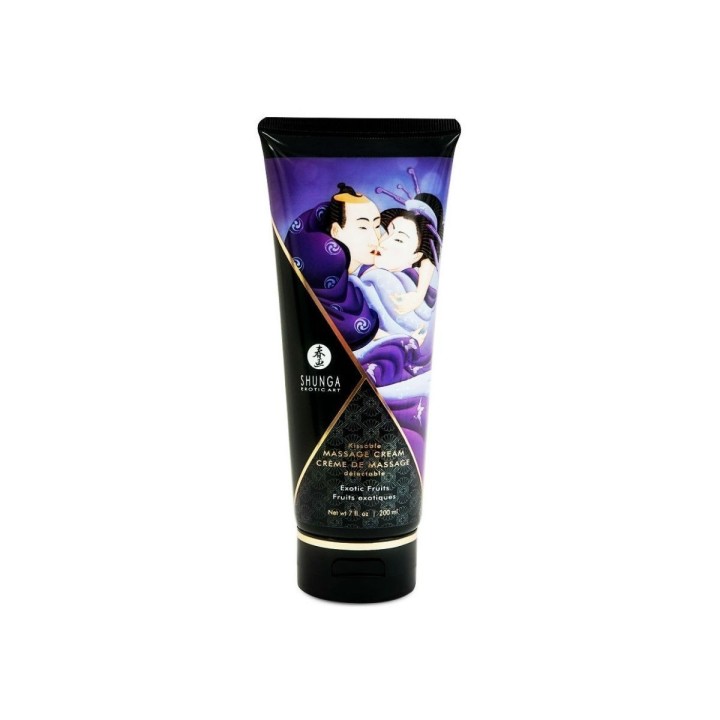 Crema de masaje Shunga Frutas Exóticas 200 ml, aroma tropical y textura aterciopelada.