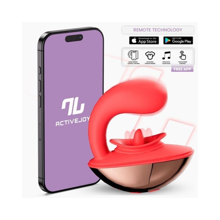 Control remoto a través de la app ActiveJoy, placer local o a distancia sin límites.