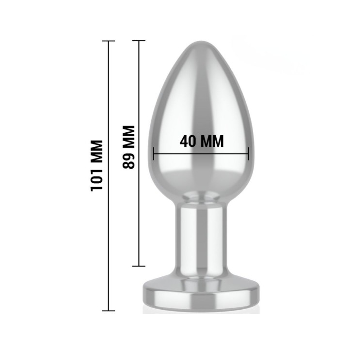 Medidas detalladas del plug anal Intense talla L, ideal para un placer intenso y seguro.