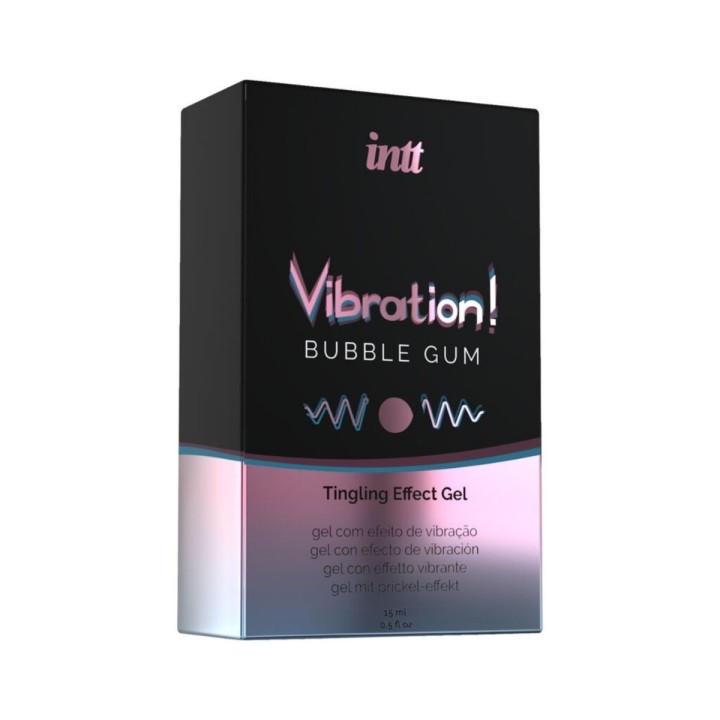 Packaging gel vibrador sabor chicle de Intt