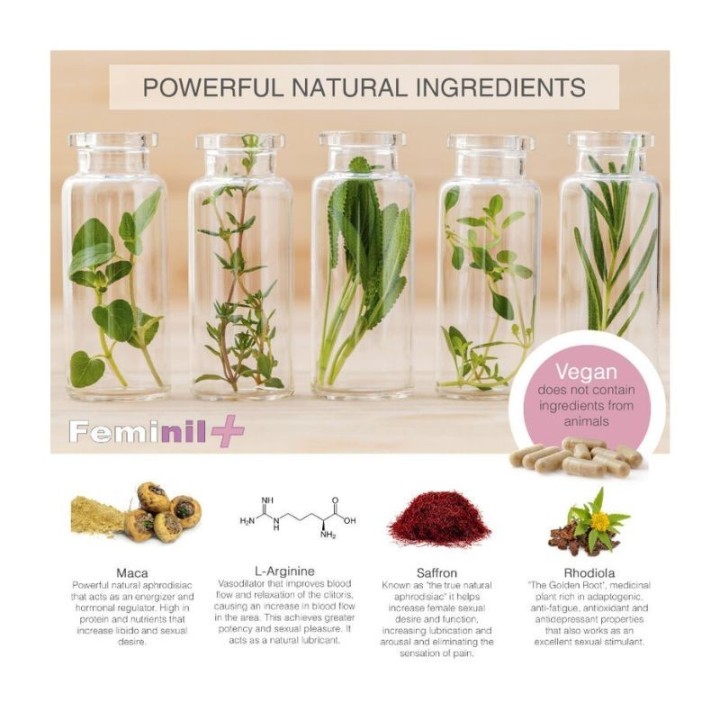 Alto contenido en los extractos activos que aportan beneficios energéticos, vasodilatadores y regulación hormonal.