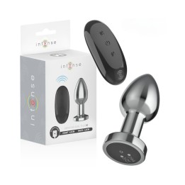 Plug anal metálico vibrador Intense talla M, diseño elegante y potente con control remoto.