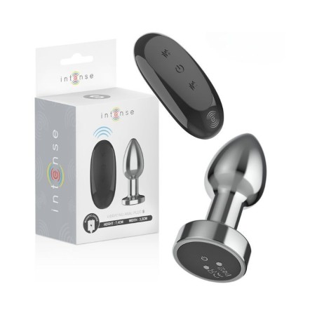 INTENSE Plug Anal Metálico Vibrador con Control Remoto – 10 Modos de Vibración – Tallas S, M y L