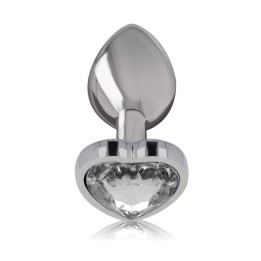 Vista frontal del plug anal Intense con joya blanca, elegancia y estilo erótico.