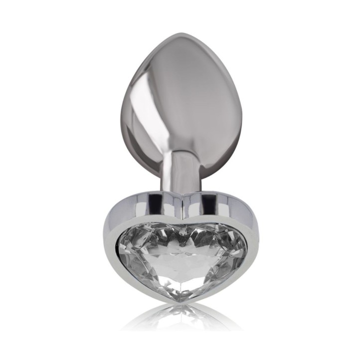 Vista frontal del plug anal Intense con joya blanca, elegancia y estilo erótico.