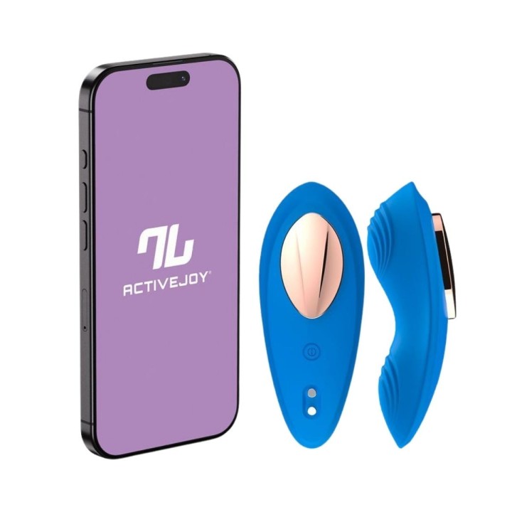 Braguita vibradora Intoyou azul con control por App ActiveJoy®, vista principal.