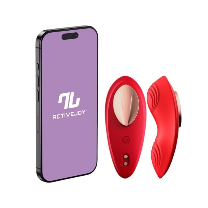 Braguita vibradora Intoyou roja con control por App ActiveJoy®, vista principal.