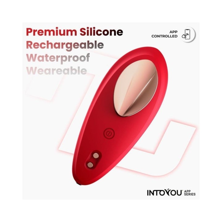 Vibrador Intoyou rojo resistente al agua.