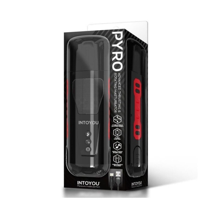 Packaging oficial del masturbador Intoyou Pyro, presentación moderna y elegante.