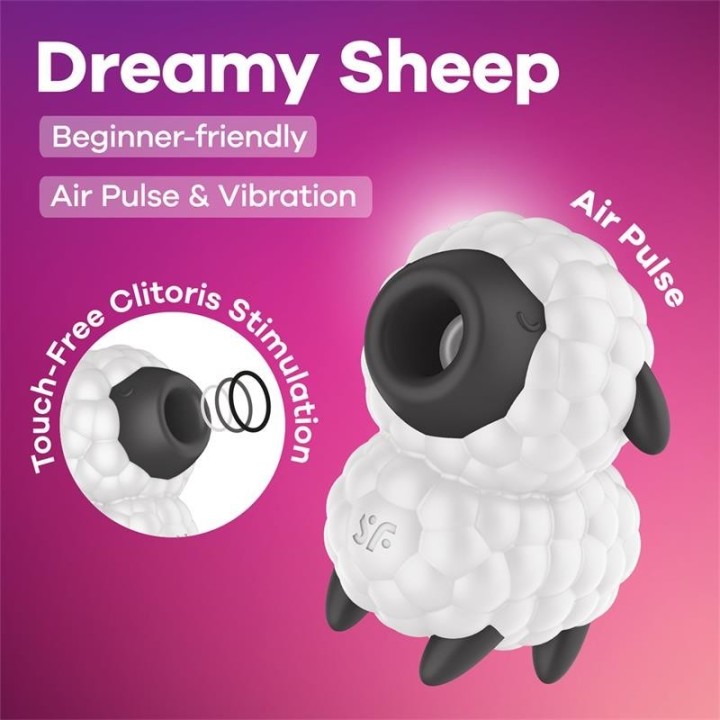Detalle del packaging del succionador Satisfyer Dreamy Sheep