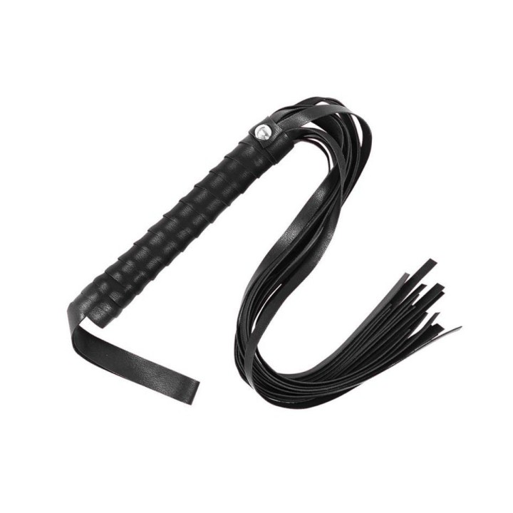 Látigo flexible negro tipo flogger incluido en el Set Intoyou Beginners.
