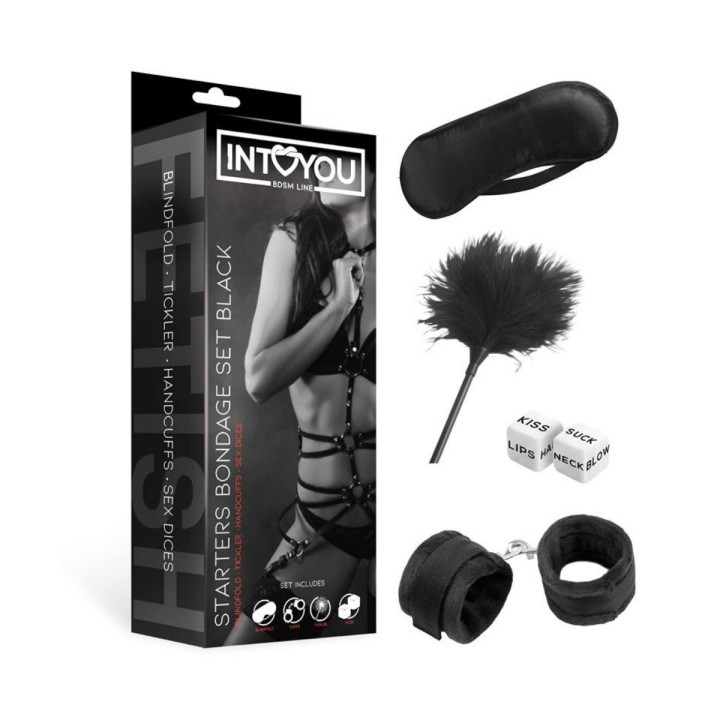 Set de Bondage Intoyou Starters 4 Piezas – Vista completa del contenido y packaging.