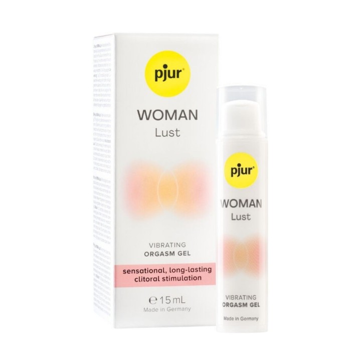 Gel Pjur Woman Lust 15 ml, estimulante femenino con efecto vibrador y hormigueo duradero.