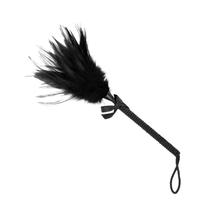 Tickler KINK de plumas con lazo negro – vista frontal