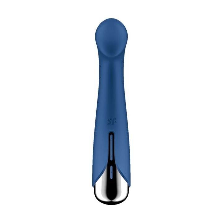 Vista frontal del Satisfyer Spinning G-Sport 1 azul.