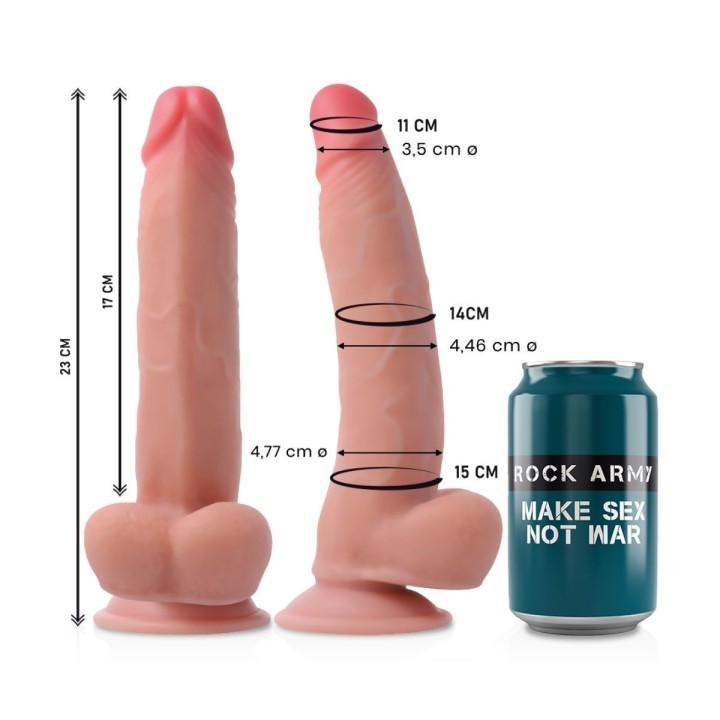 Medidas y diámetro del dildo RockArmy Leopard 23 cm