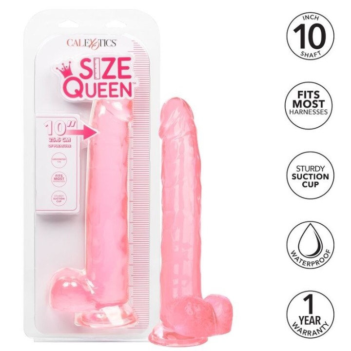 Características del dildo Queen rosa de 25,5 cm