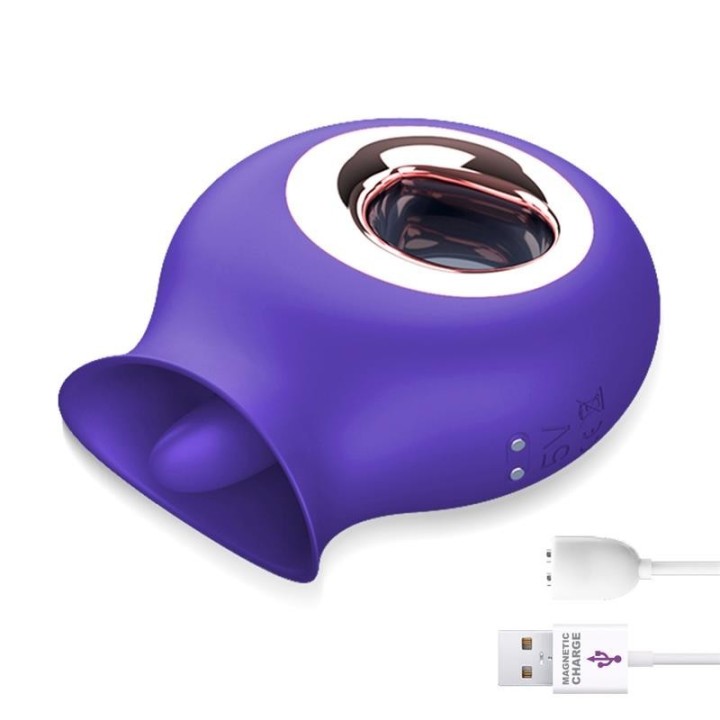 Vista del estimulador de lengua ACTION con los imanes de conexión para recargar.